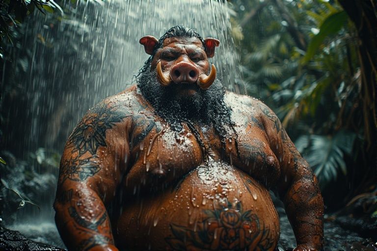 Boar Chieftain takes a Shower