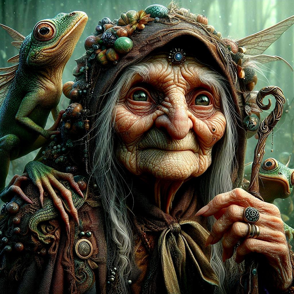 Old women with frogs