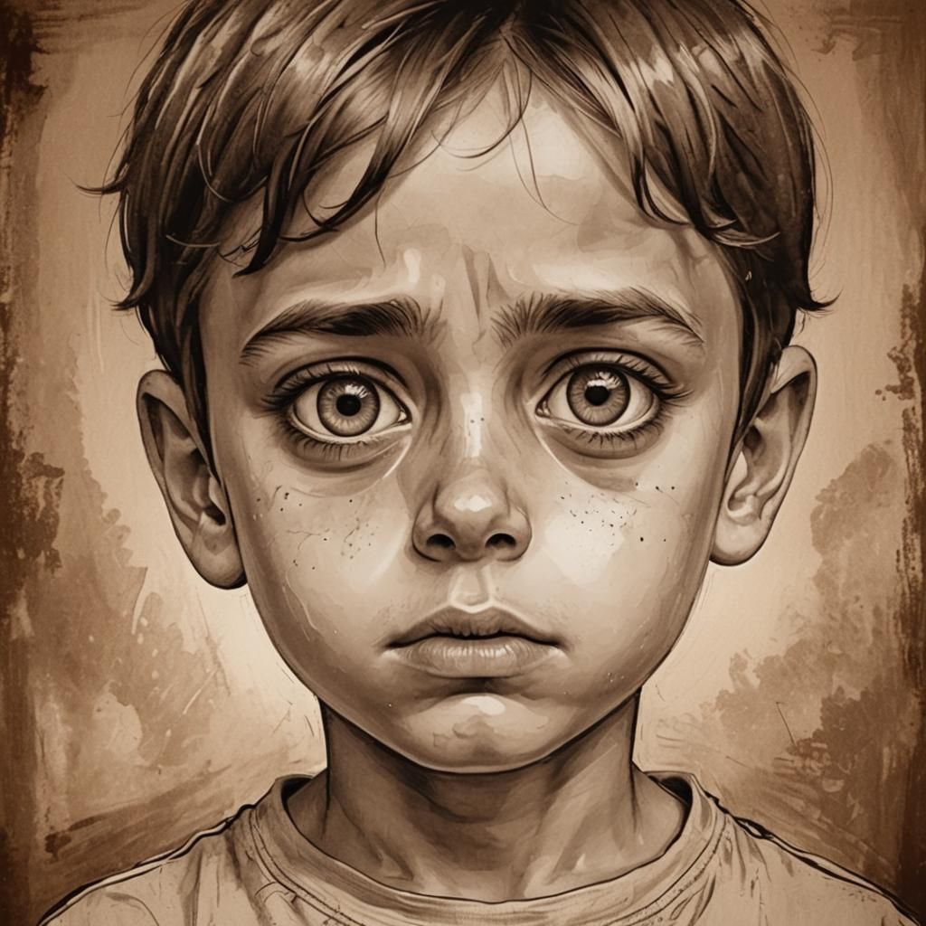 Drawing The big sad eyes .
