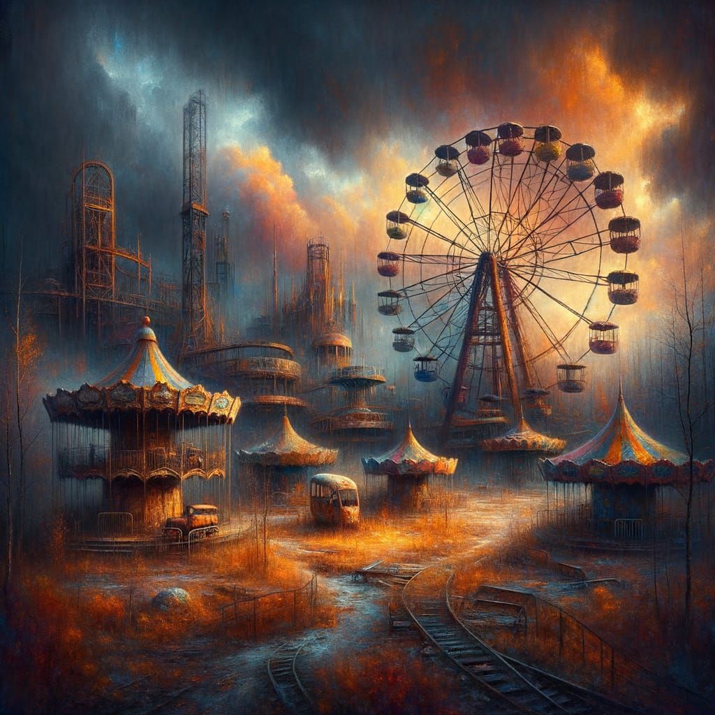 Abandoned dystopian amusement