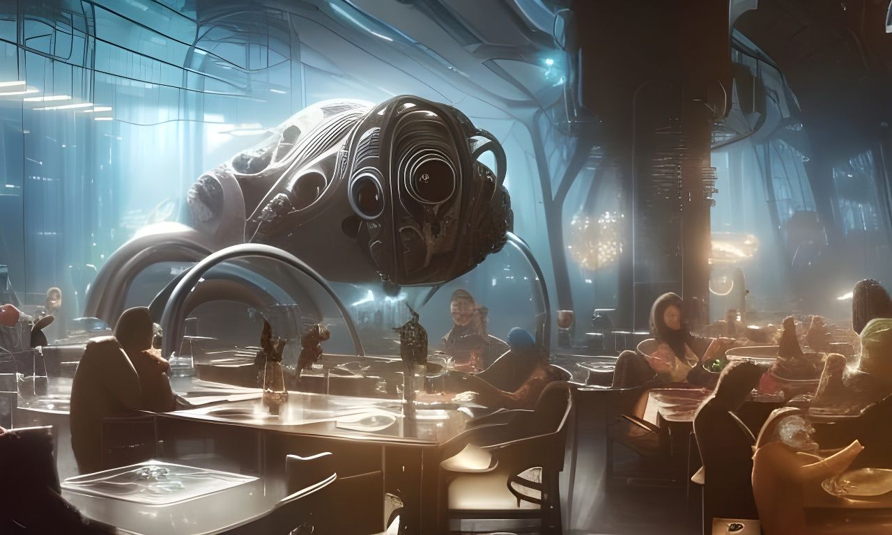 A Night Café On Arcturus  by @CloudIsle