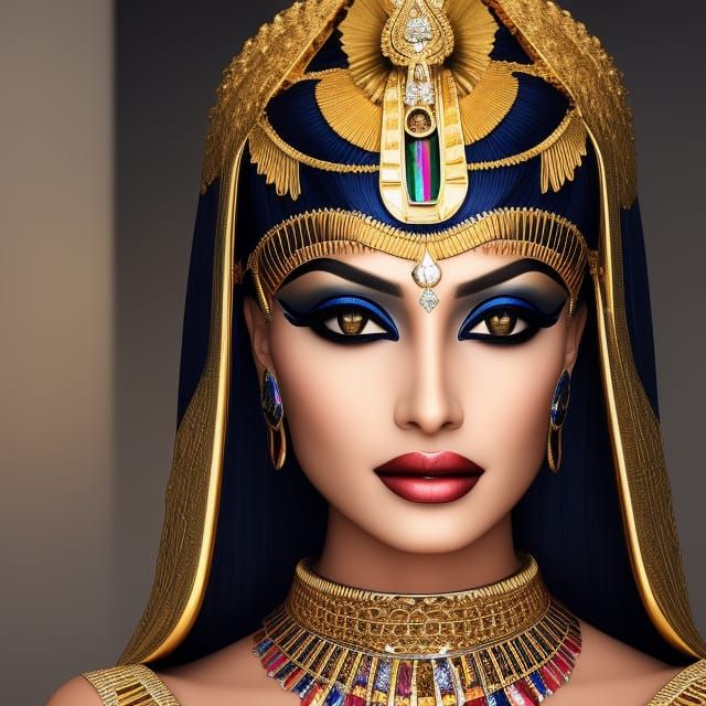 beautiful Cleopatra, Egypt queen, stunning face, jewelry, gold ...