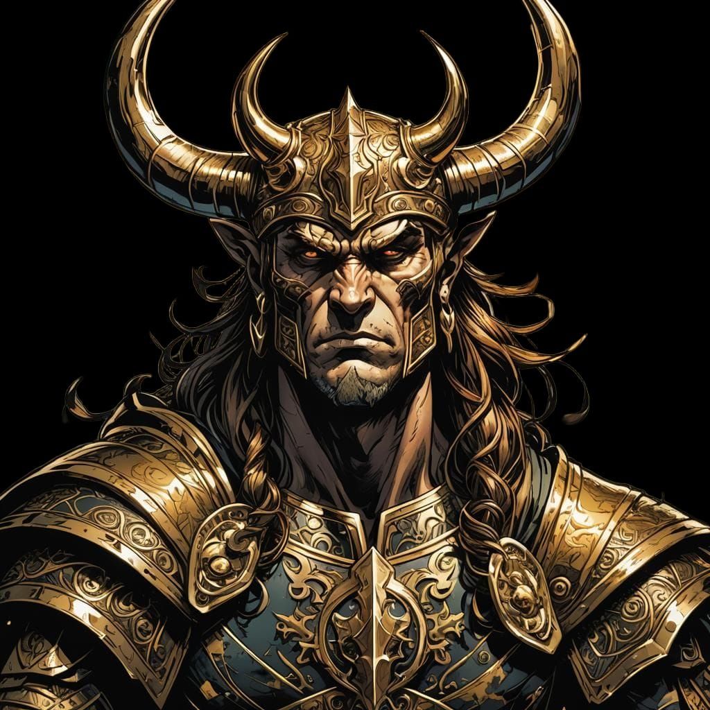 A bull horned warrior