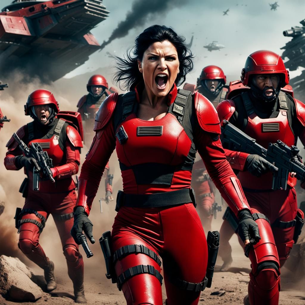 Gina Carano archetype leading the charge into battle! - AI Generated ...