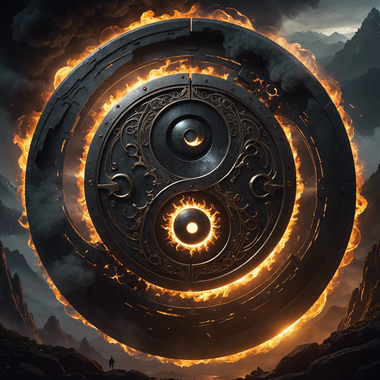 Yin-Yang symbol glowing