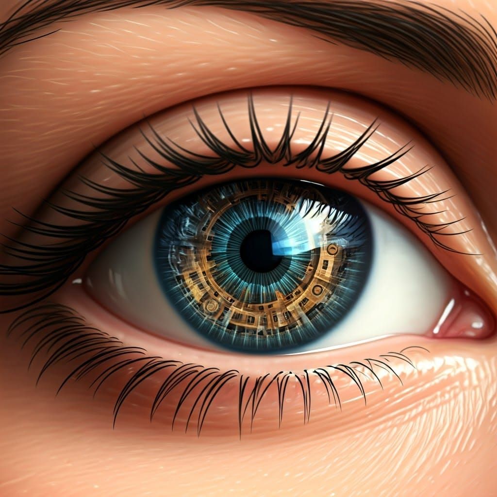 Futuristic Biomechanical Eye in Hyperrealistic Detail