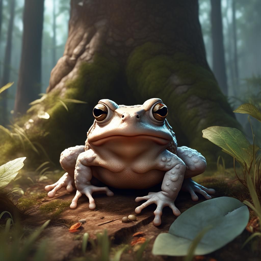A toad spotted in the forest