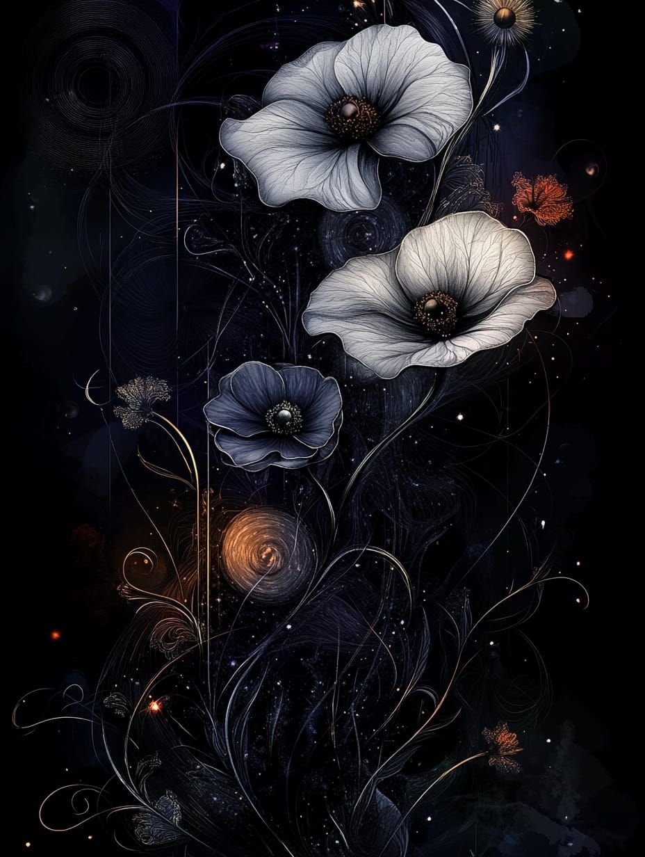 Ascii Rorschach florals