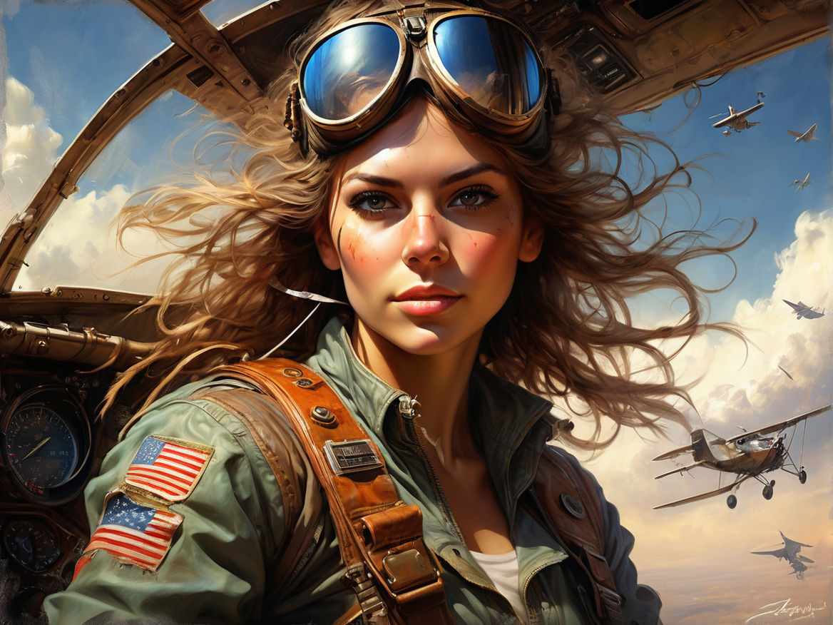 Gorgeous female aviators: Create images of mythical female a...