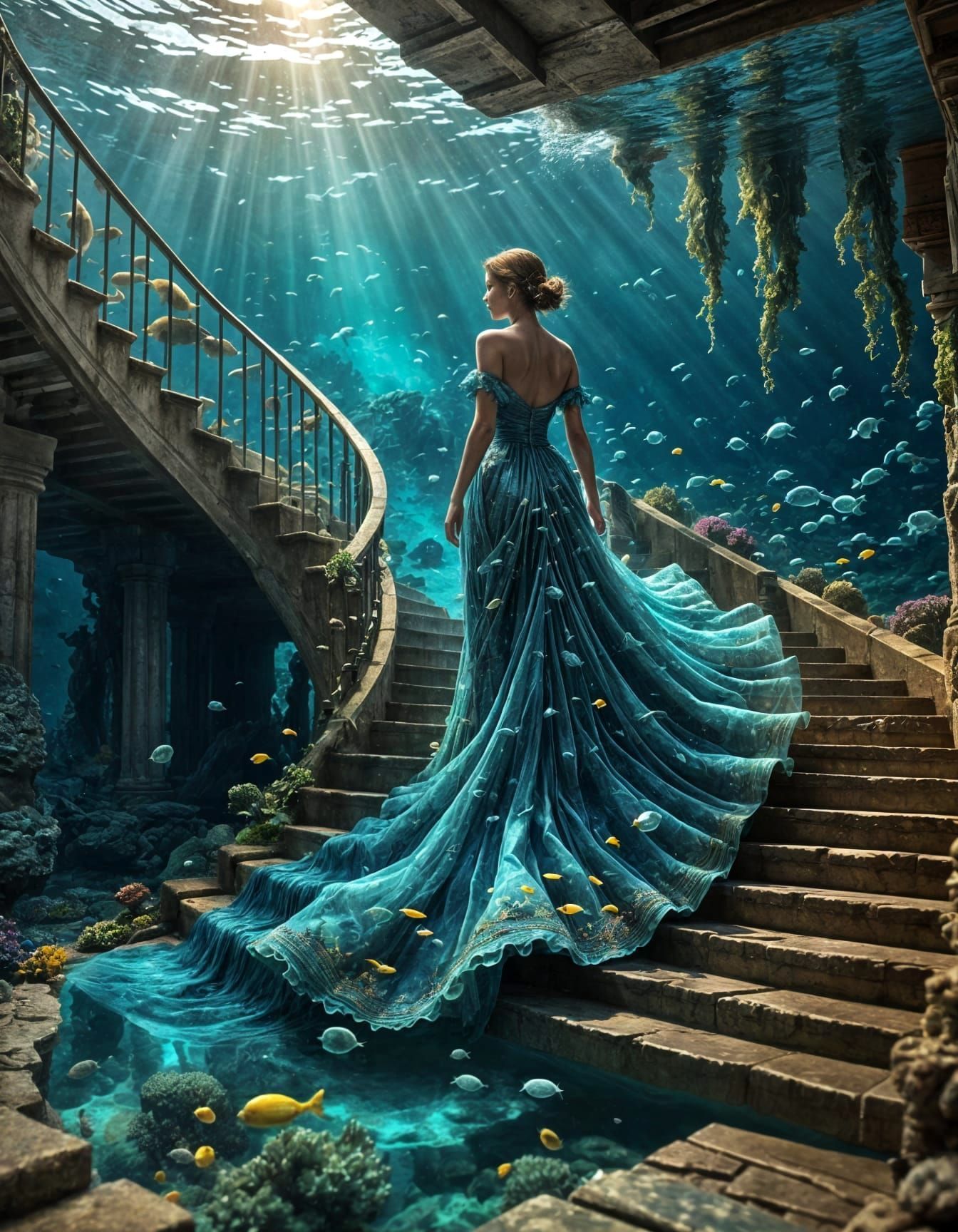 Underwater Stairs  by @Robot K