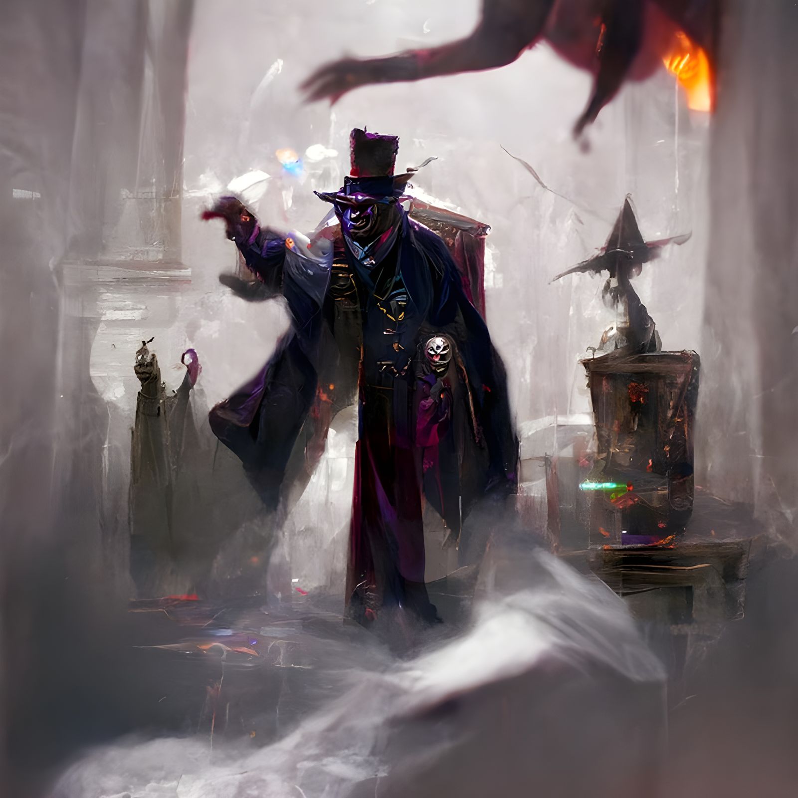 haunted magician sinister by Greg Rutkowski