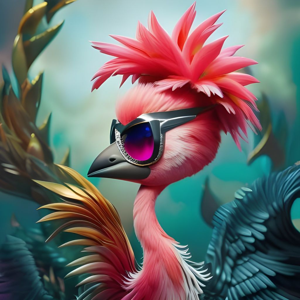 Punk flamingo  by @Cilia