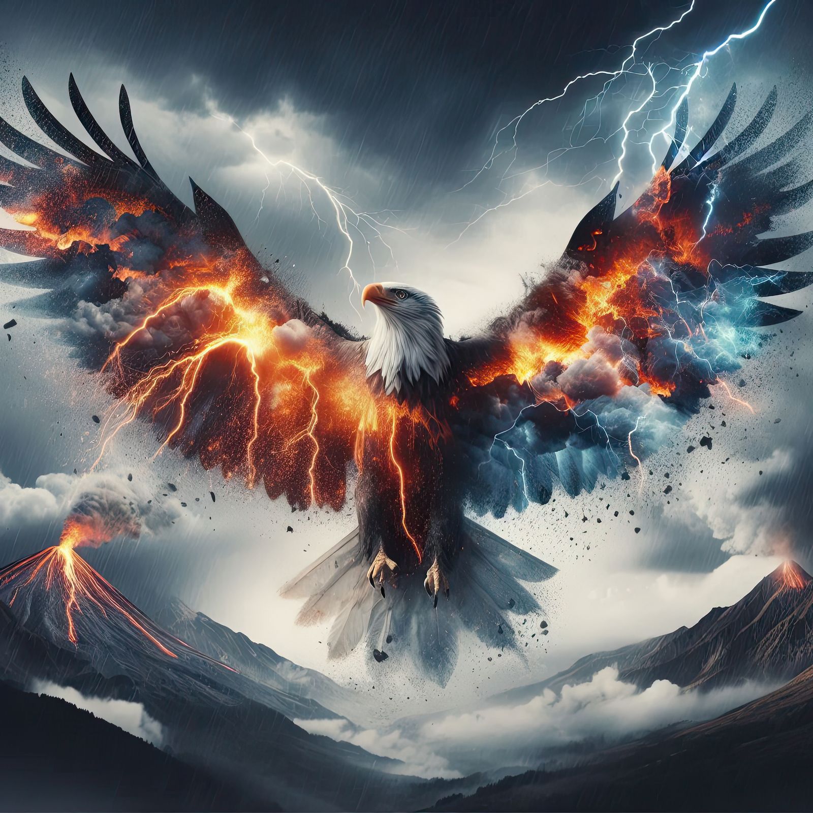 Eagle erupting