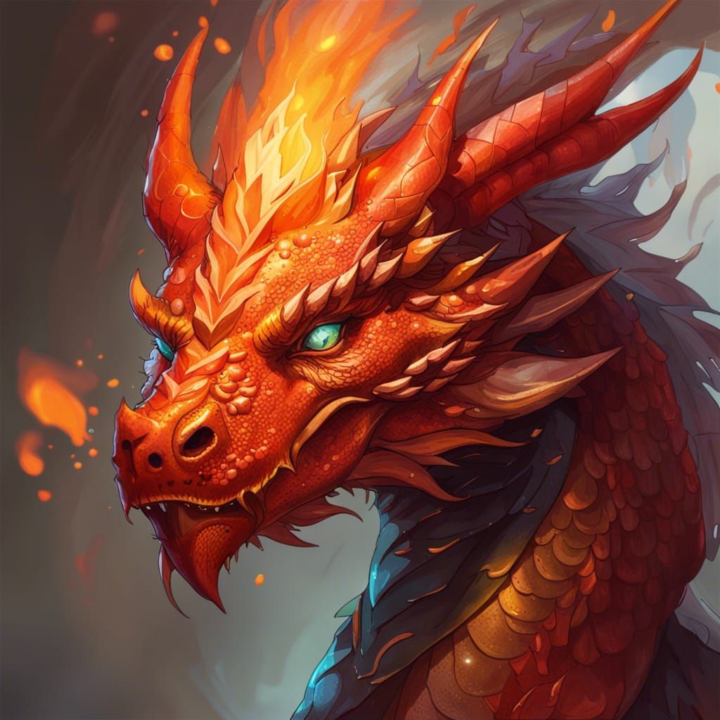 Fire Dragon from Role Playing Game - AI Generated Artwork - NightCafe ...