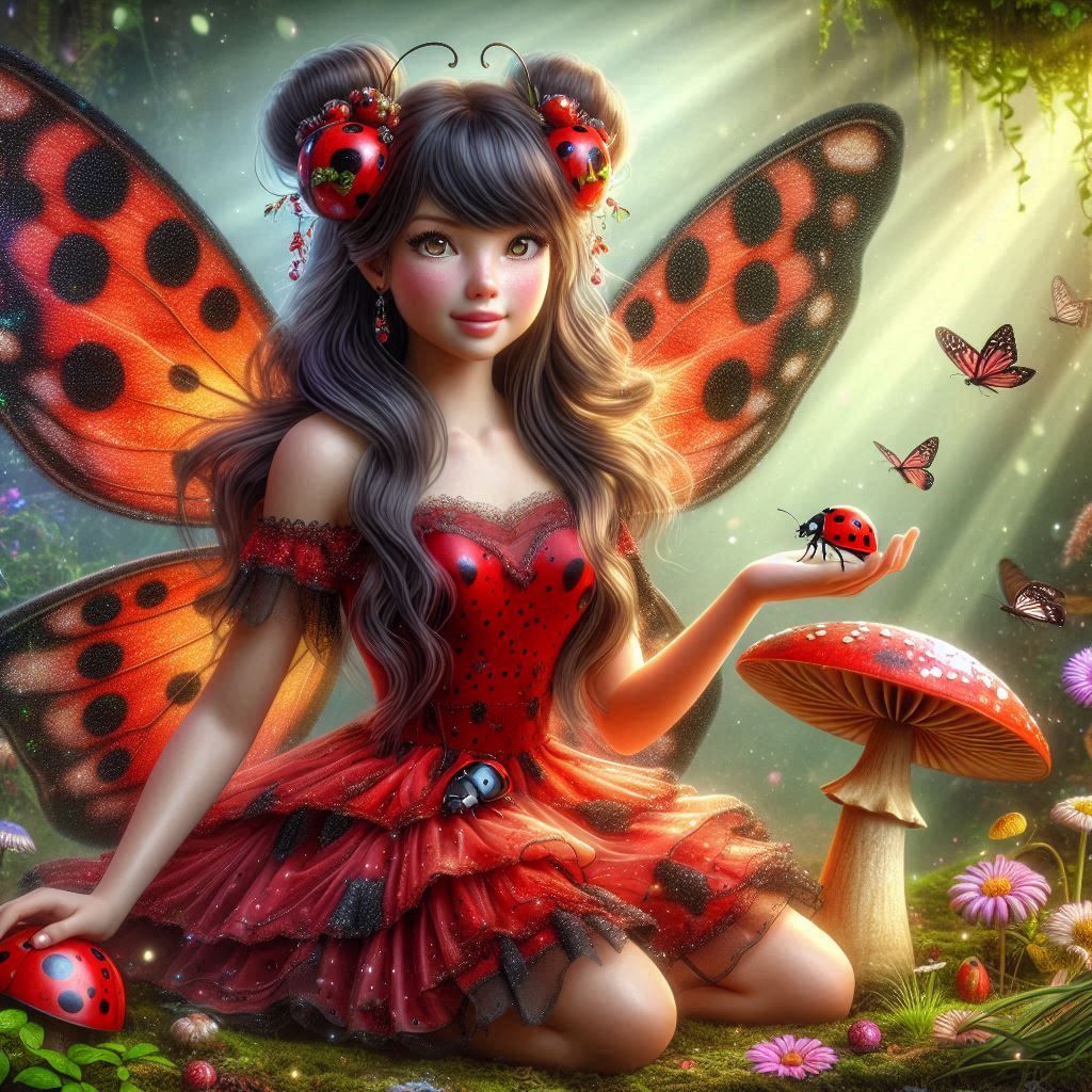 Ladybird Fairy in a magical woodland (2)