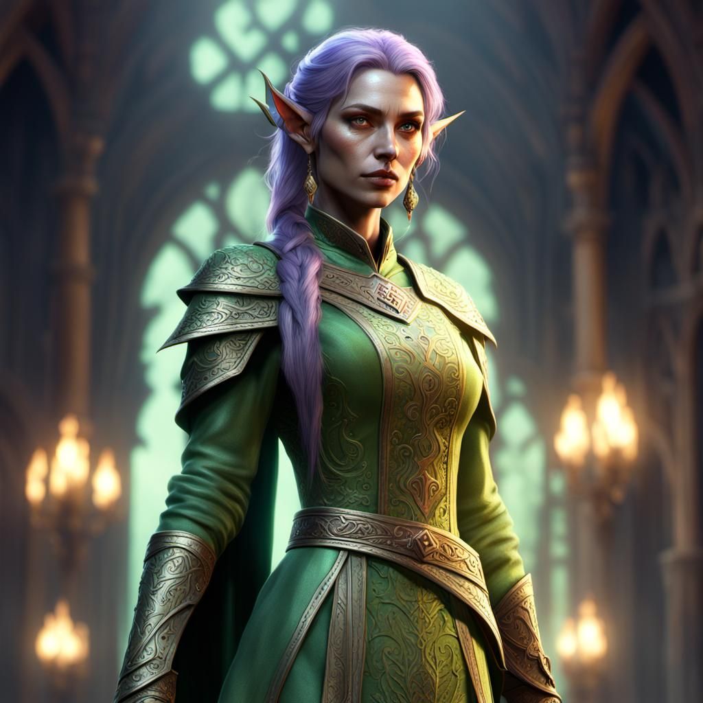 A female elf light green clothes - AI Generated Artwork - NightCafe Creator