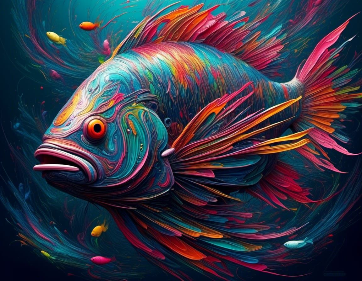 Abstract fish - AI Generated Artwork - NightCafe Creator