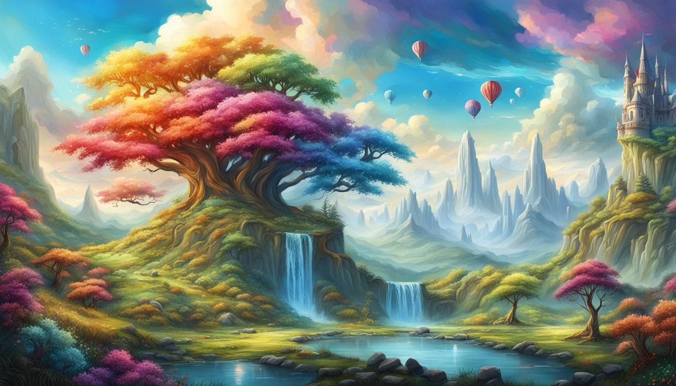 Majestic Magical Fantasy Landscape in Hyperrealism