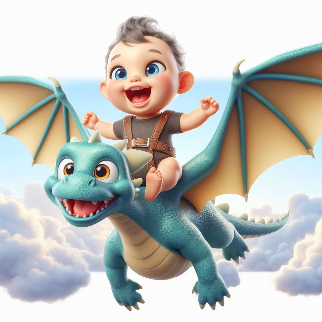 Infant Riding a Dragon