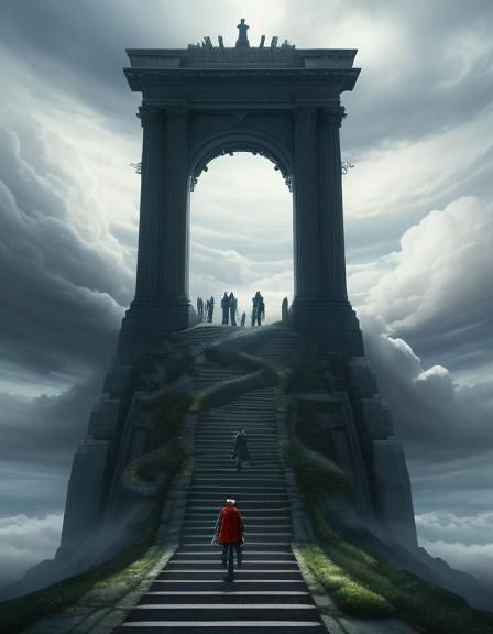 A surreal depiction of the quest for equality, represented b...