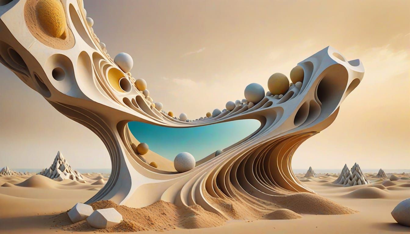 Organic sculpture with geometric shapes  by @Tibtabata