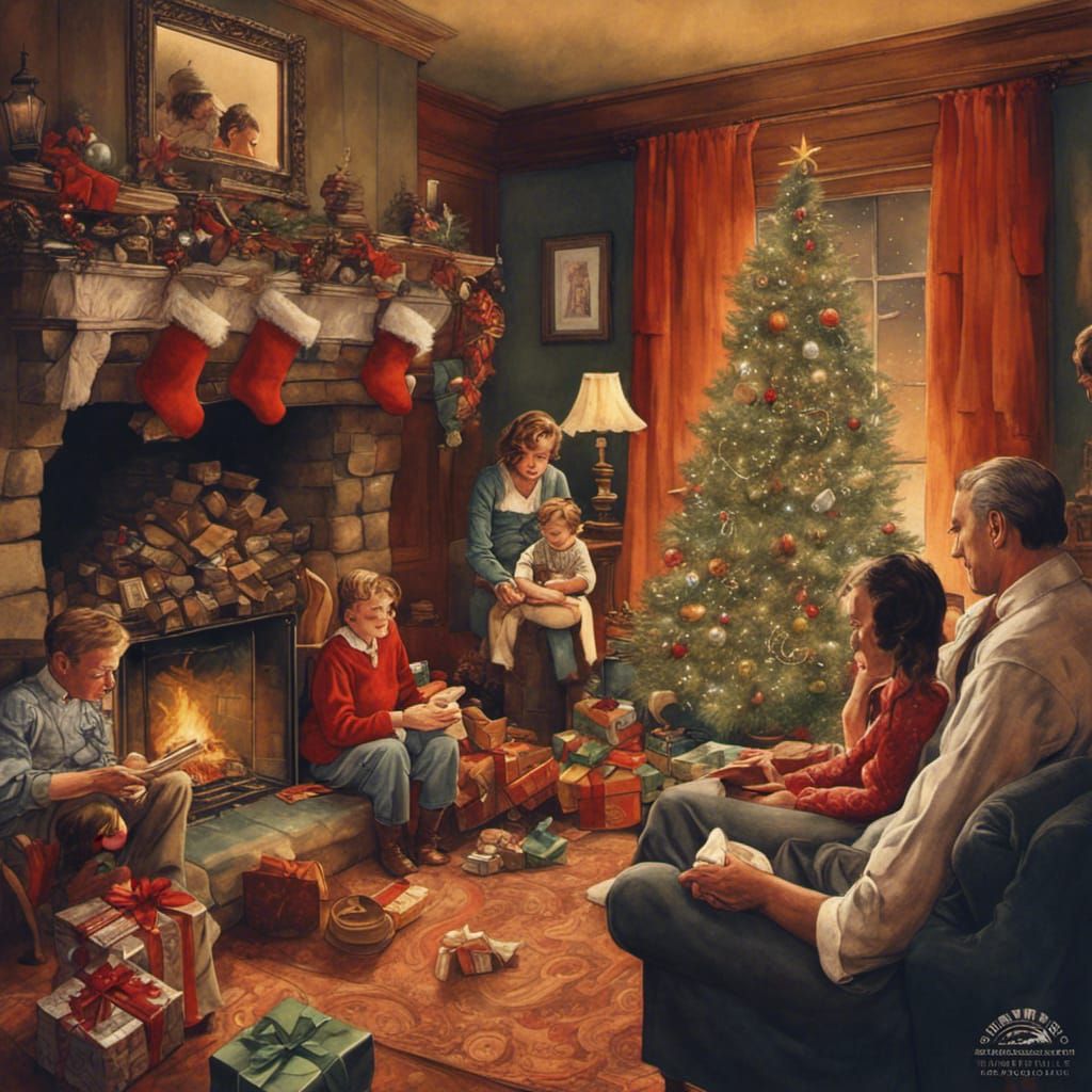 Warm traditional Christmas with family