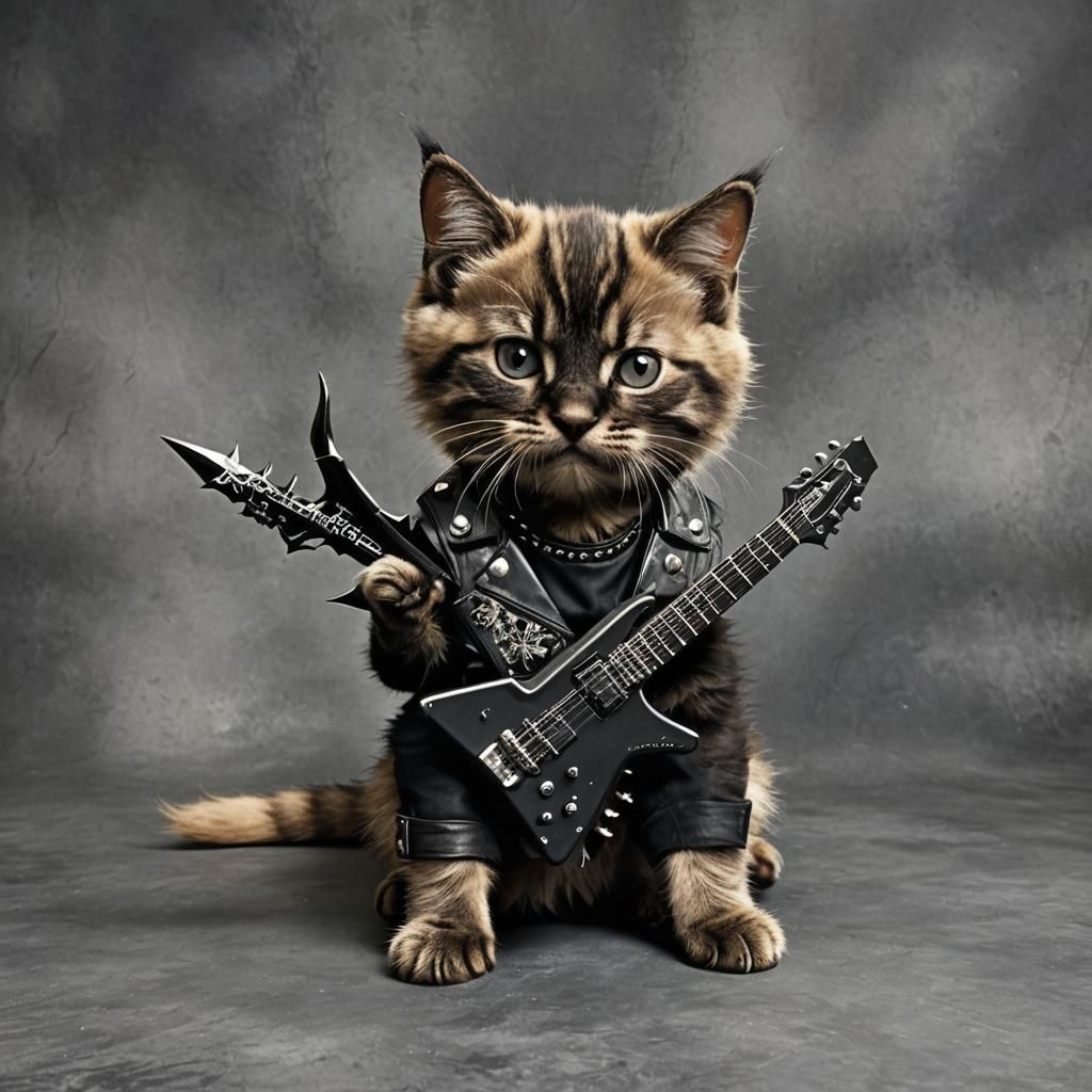 Heavy Metal Grim Kitten Artwork