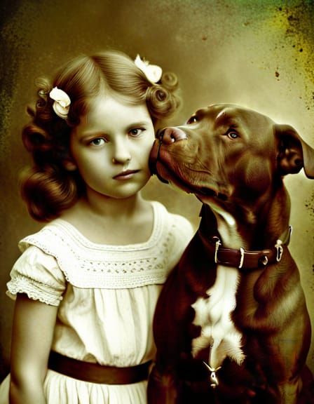 A girl and het pittie  by @StephanieB