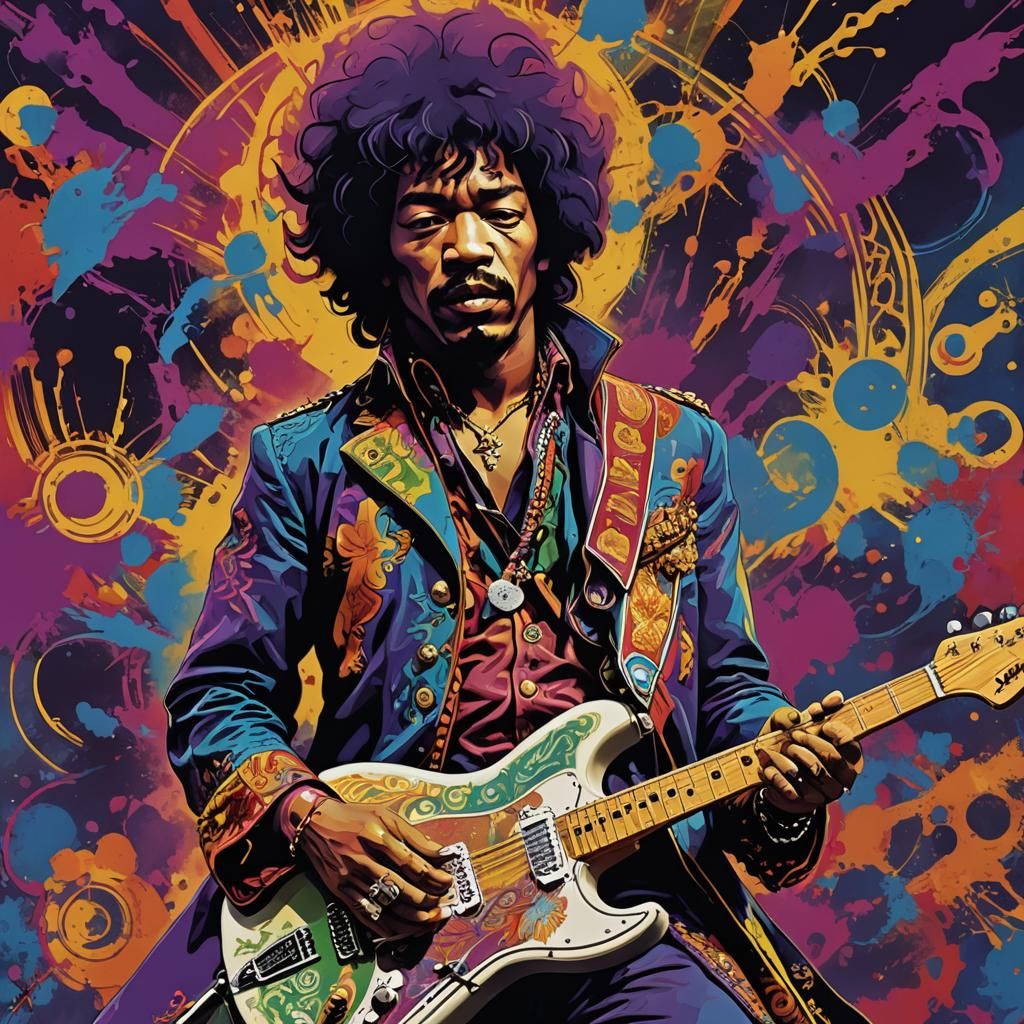 jimi Hendrix onstage pop art
  by @onlyabrit54