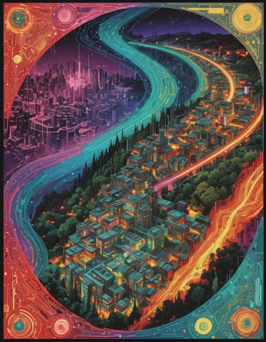 intricate glitched neofuturistic look less technologically d...
