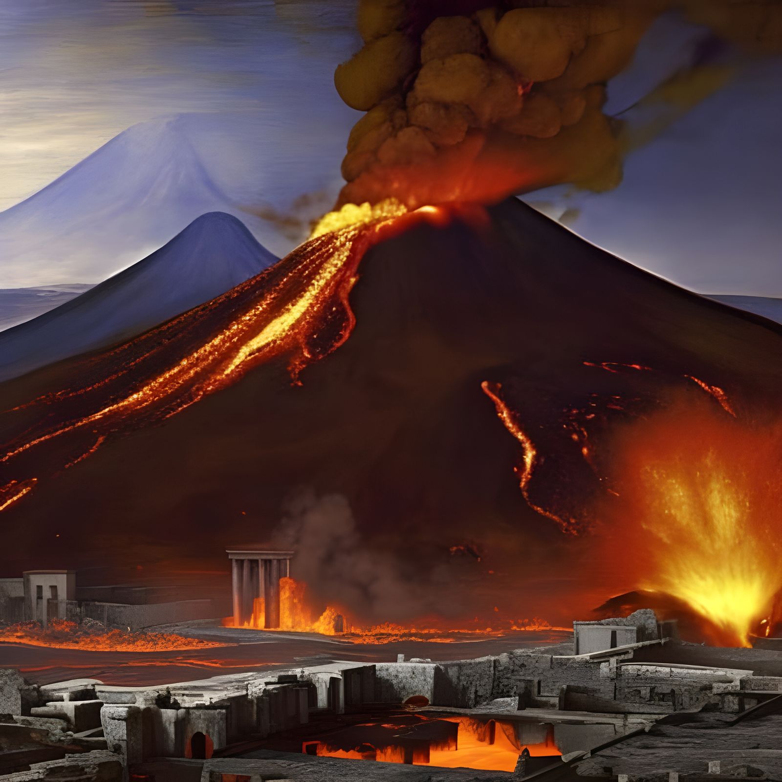 The destruction of Pompeii - AI Generated Artwork - NightCafe Creator