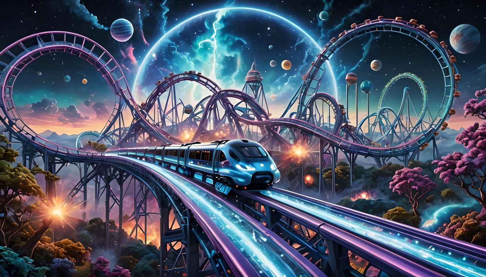 Cosmic Wormhole Megacoaster  by @Superbear