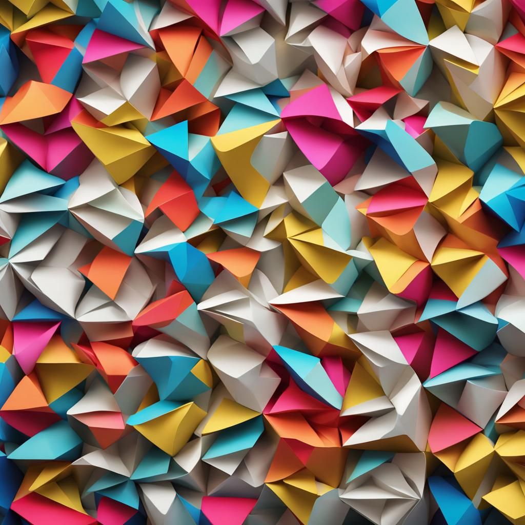 colorful circles, squares and triangles intertwining into a ...