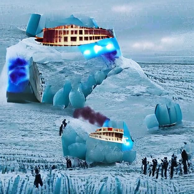 Titantic iceburg collision - AI Generated Artwork - NightCafe Creator