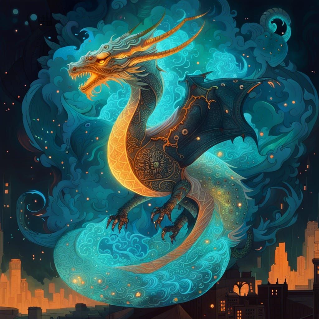 Celestial Dragon - AI Generated Artwork - NightCafe Creator