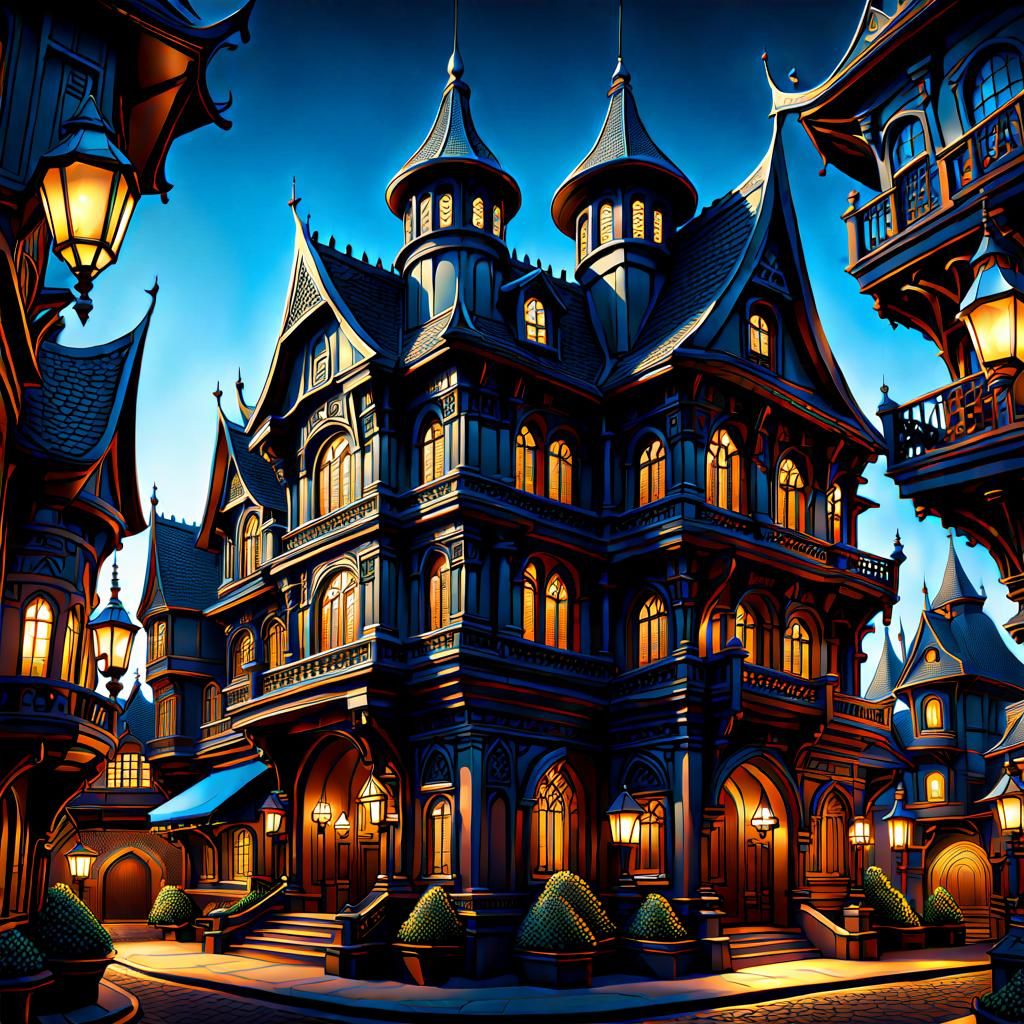 Fantasy Architecture Caricature in Rich Detail