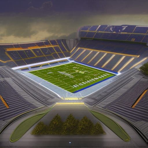 Toledo Glass Bowl Stadium with futuristic suites AI Generated Artwork
