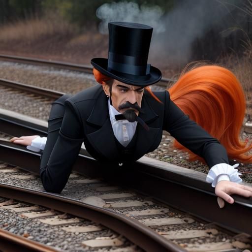 Snidely Whiplash, stereotypical villain wearing black clothi...