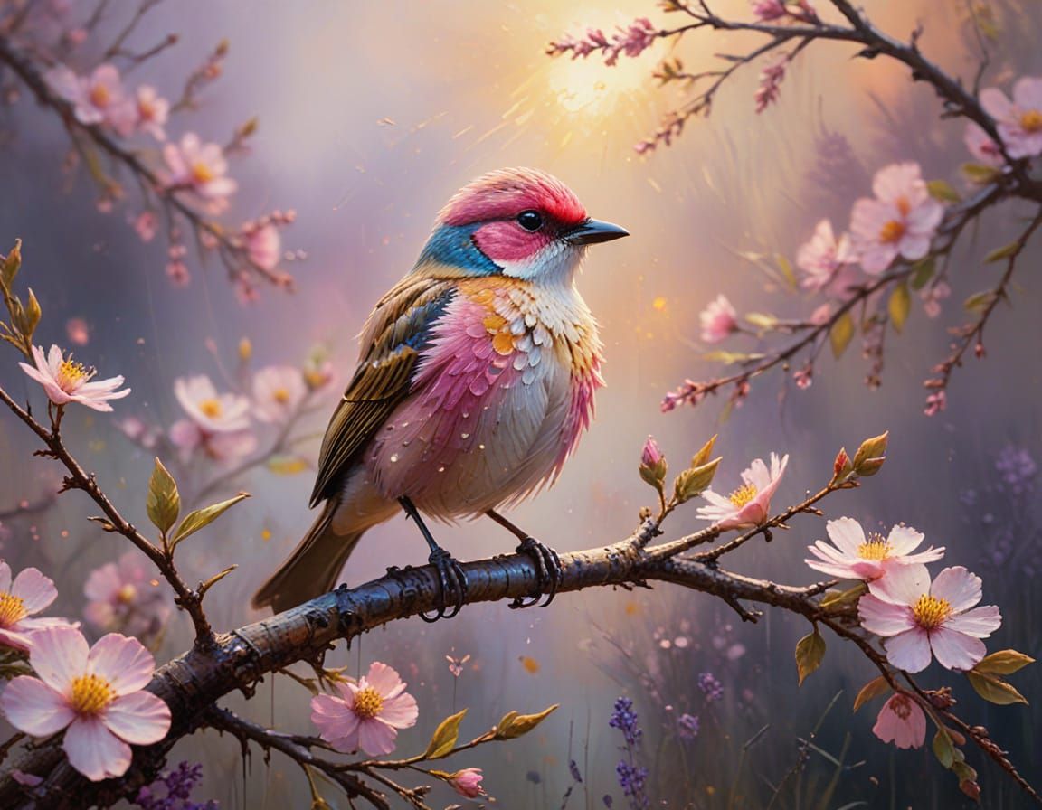 Misty Blossom Bird  by @Ninja Nina 