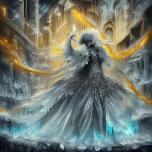 <lora:FZA:1.0> A flower made of ice with gold running through it