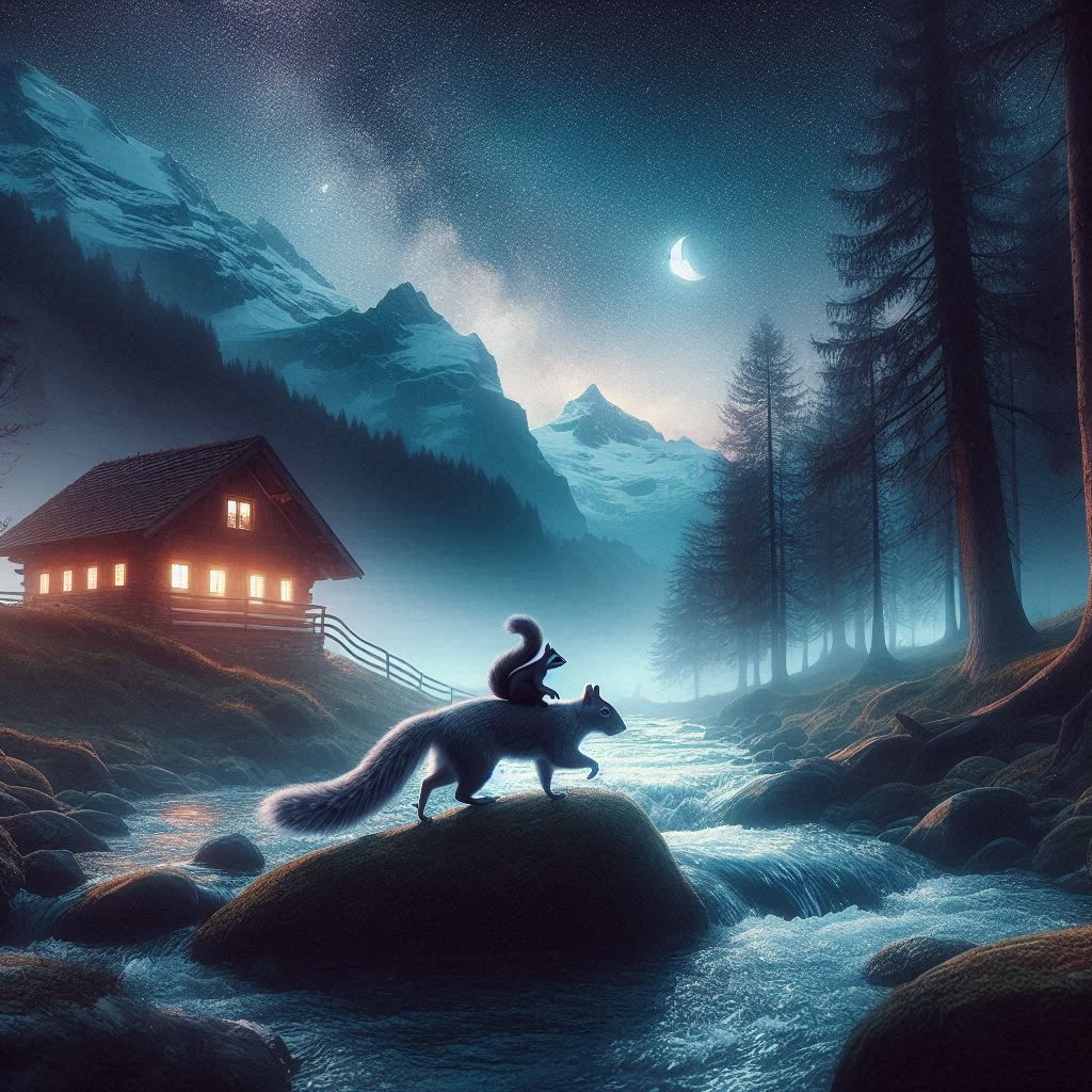 The  Raccoon Riding a Squirrel