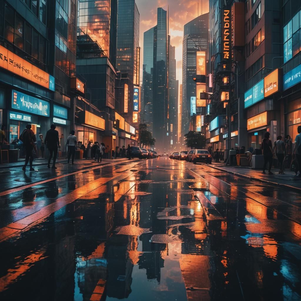 sunset in the futuristic month of August