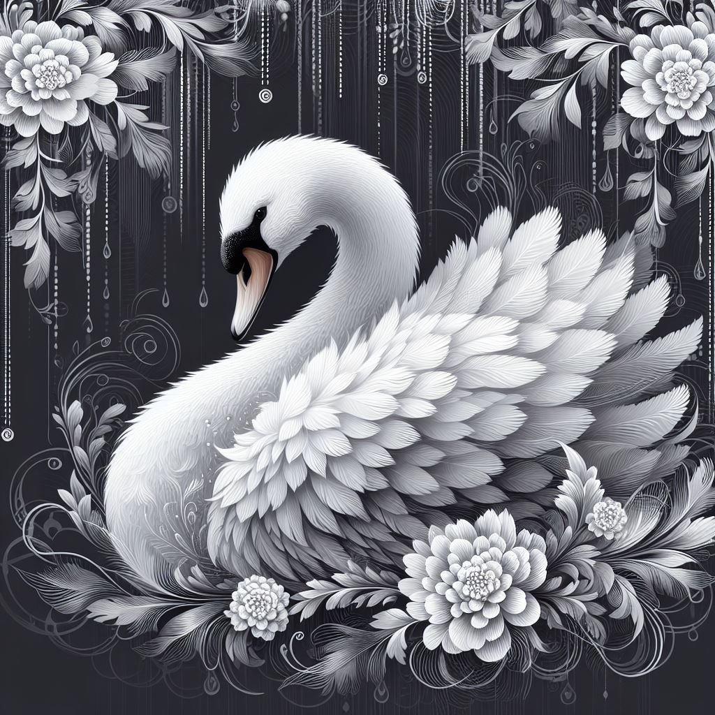 White floral Swan