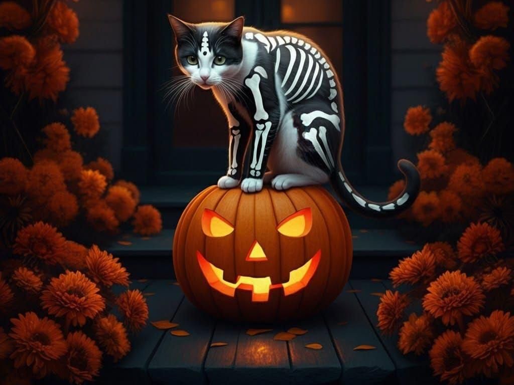 Skelton fur cat  by @David Myers