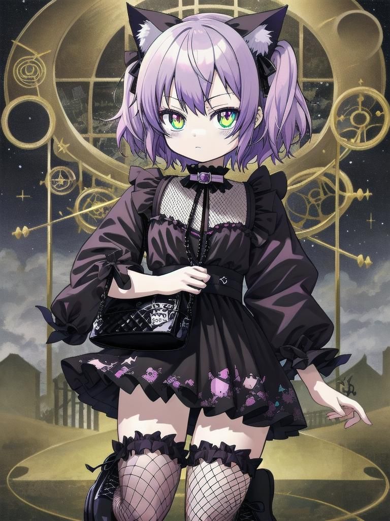 Gothic neko girl - AI Generated Artwork - NightCafe Creator