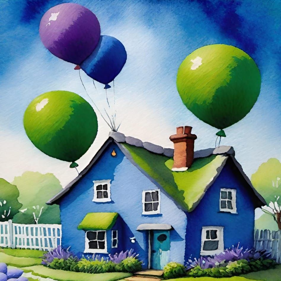 House and Balloons