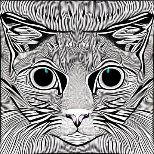 Line Art: Cat - AI Generated Artwork - NightCafe Creator