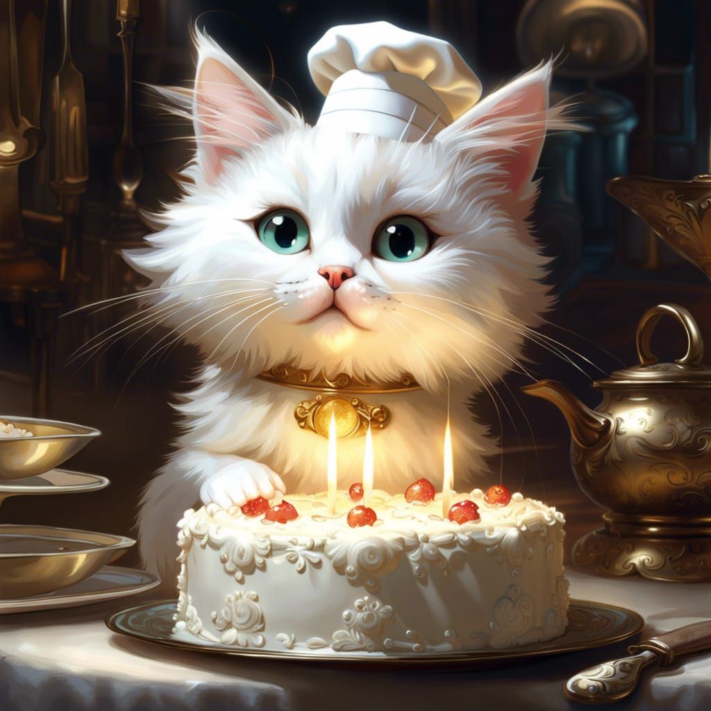 Cute cat chef  by @RyeKing