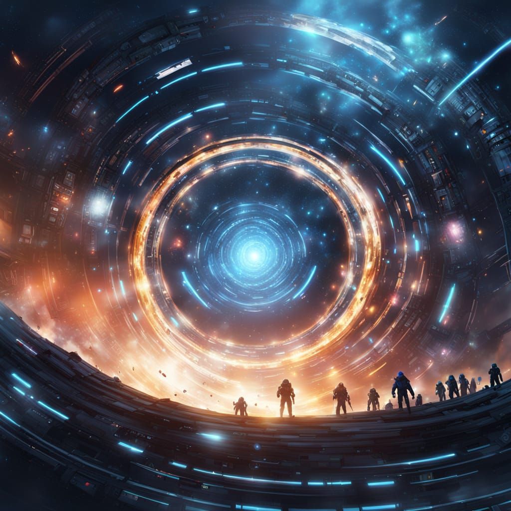 Gigantic futuristic space portal