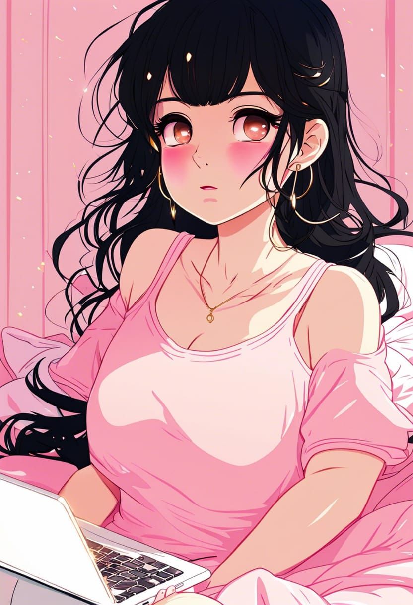 cute flushed girl AI Generated Artwork NightCafe Creator